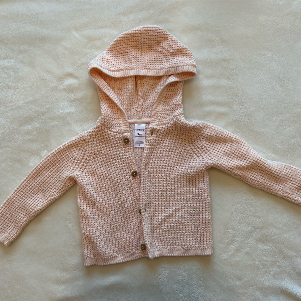 Carter's Pale Pink Hooded Cardigan